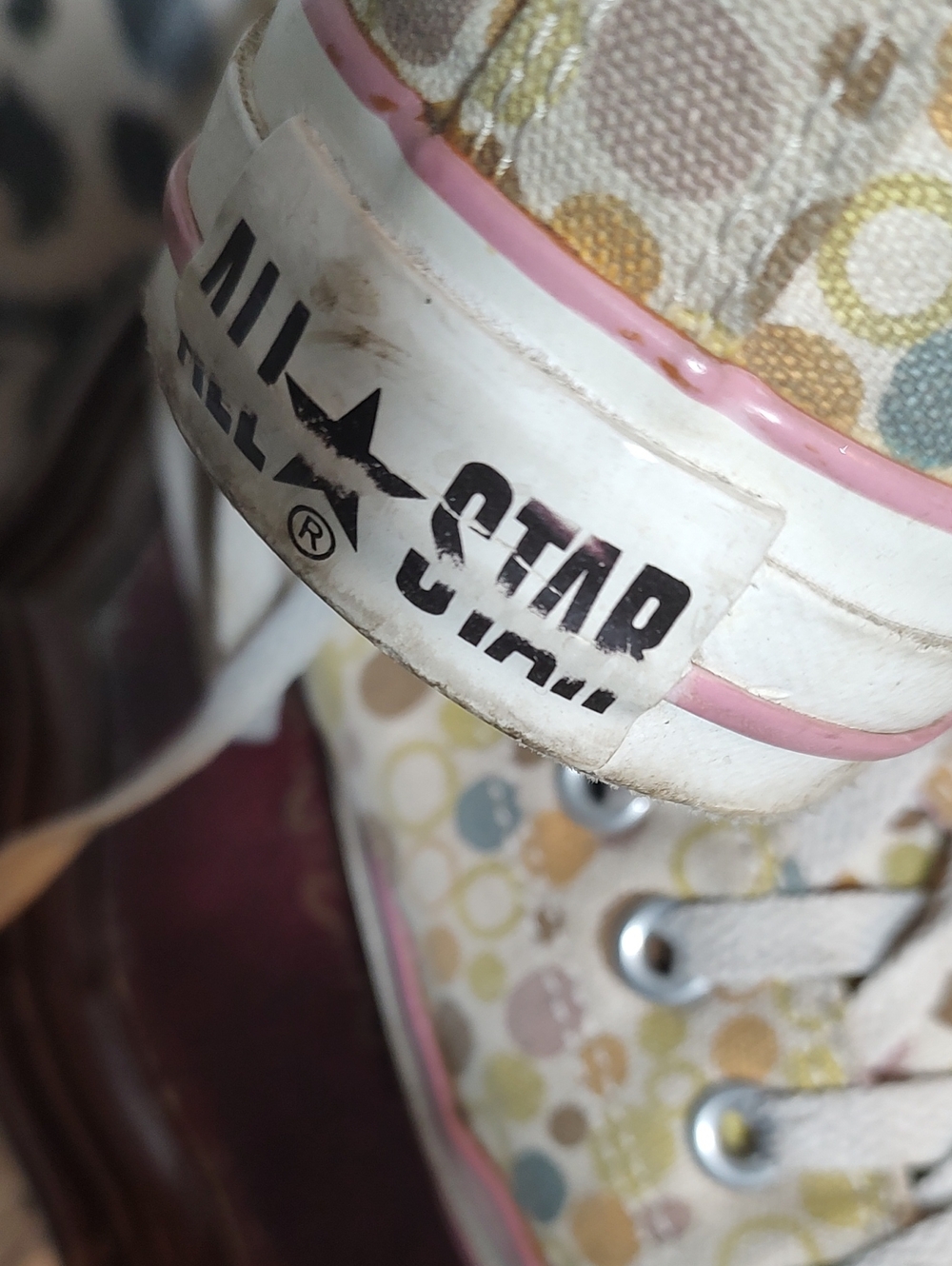 Converse Polka Dot Low-Top Canvas Sneakers - Pink & Tan - Picture 2 of 2